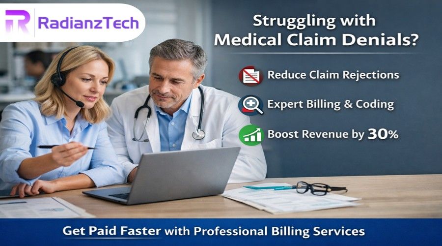Medical billing and coding services team reducing claim denials and increasing healthcare revenue