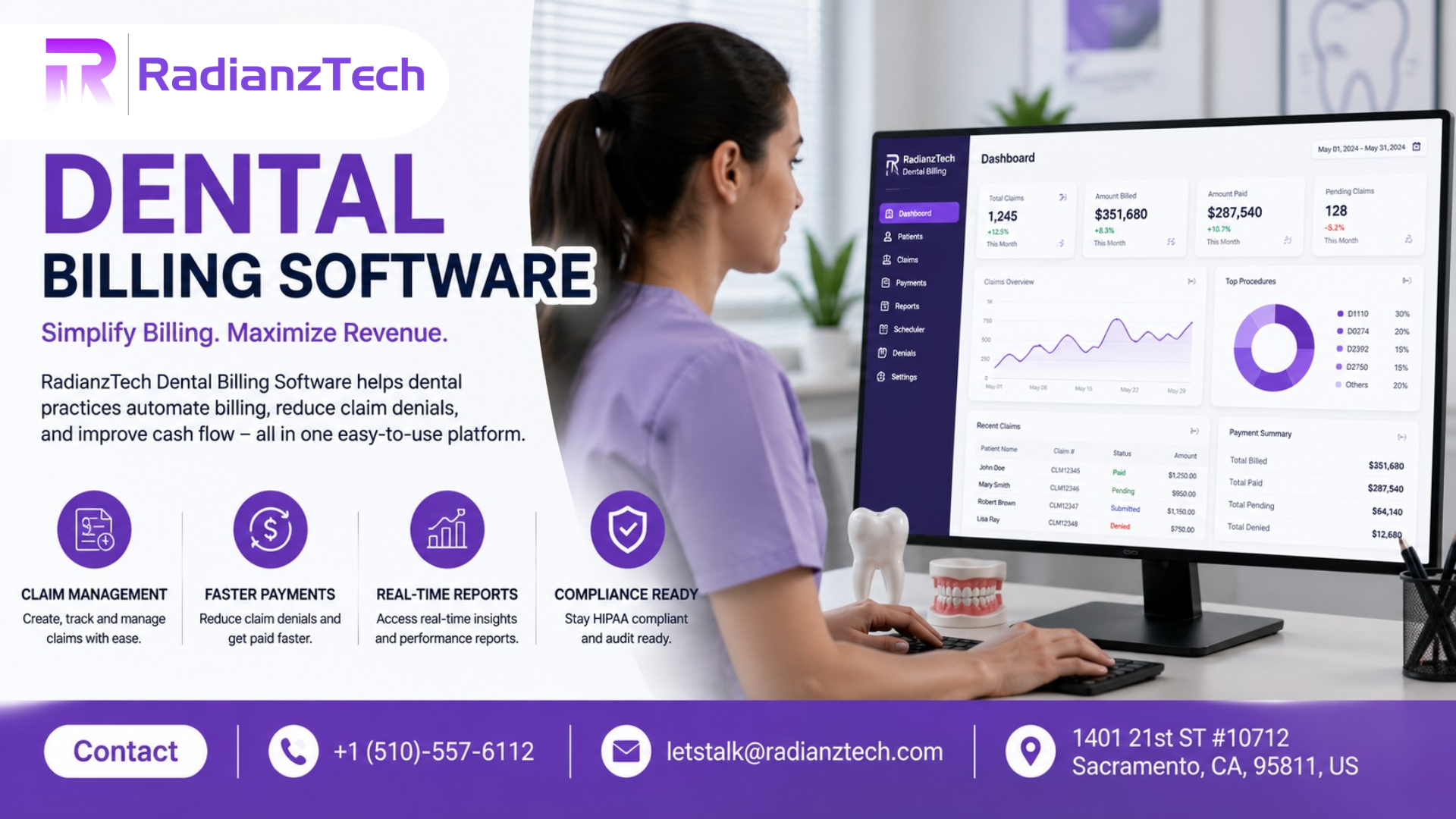 Dental billing software helping dental practices automate claims, reduce billing errors, and improve revenue cycle management.