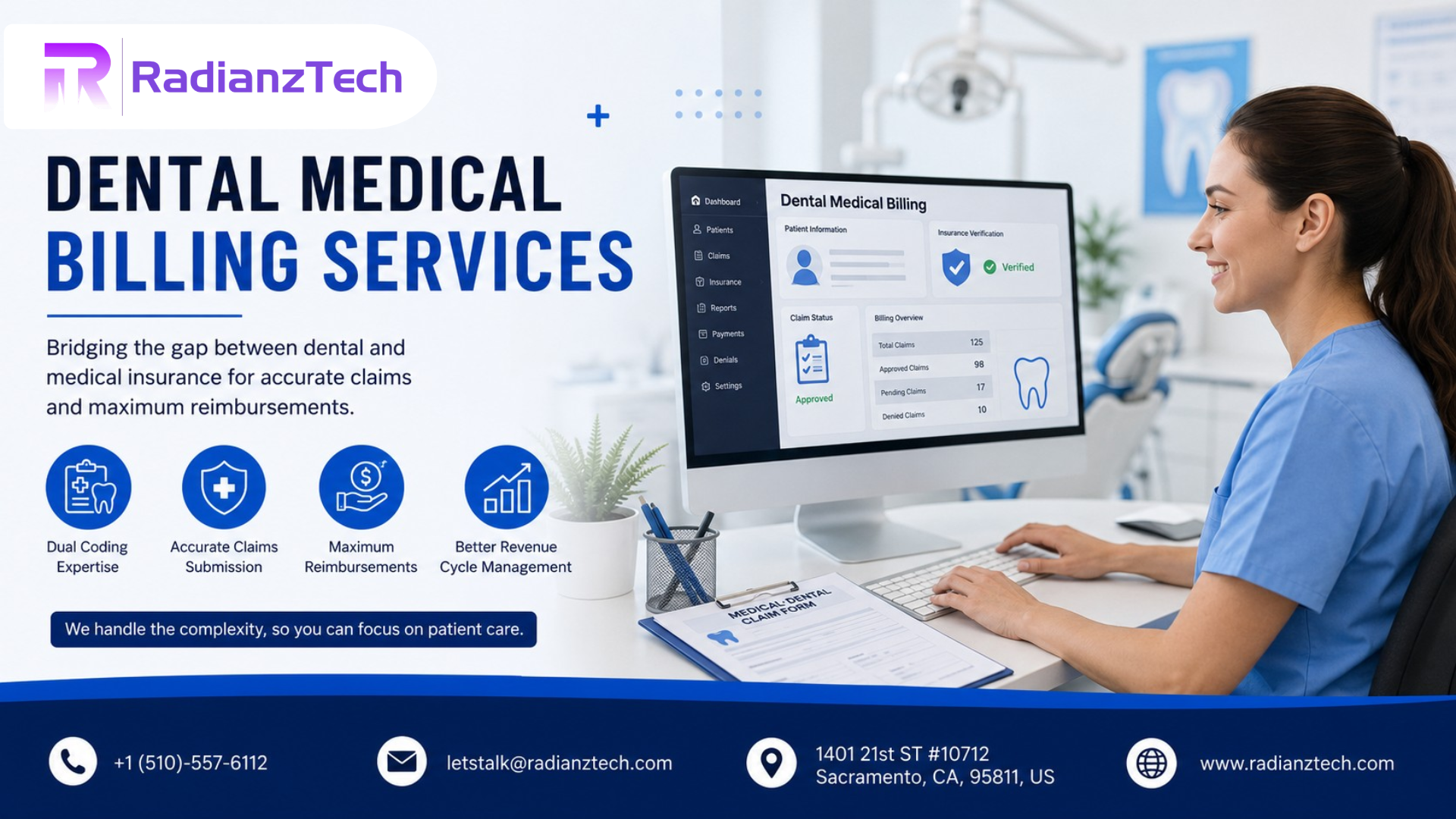 Dental medical billing services helping practices manage dual insurance claims with accurate coding and faster reimbursements.