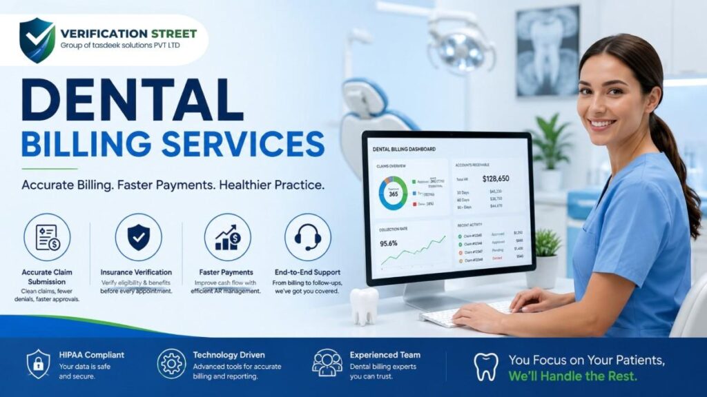 Dental billing services helping dental practices reduce claim denials, improve reimbursements, and increase revenue.